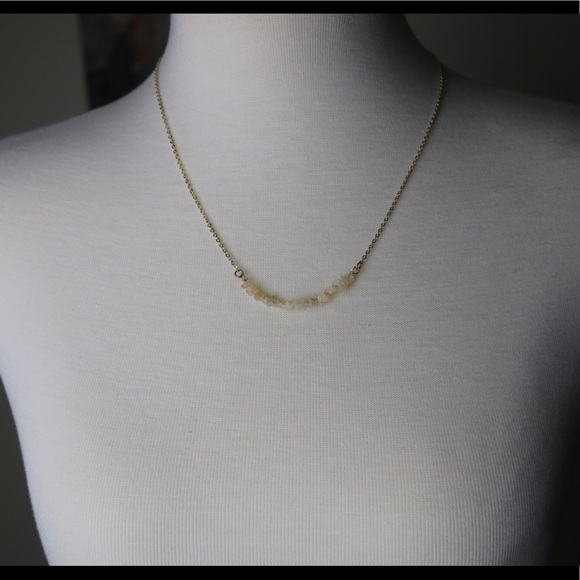 Raw Opal Dainty 14K Gold Boho Necklace - Picture 6 of 6